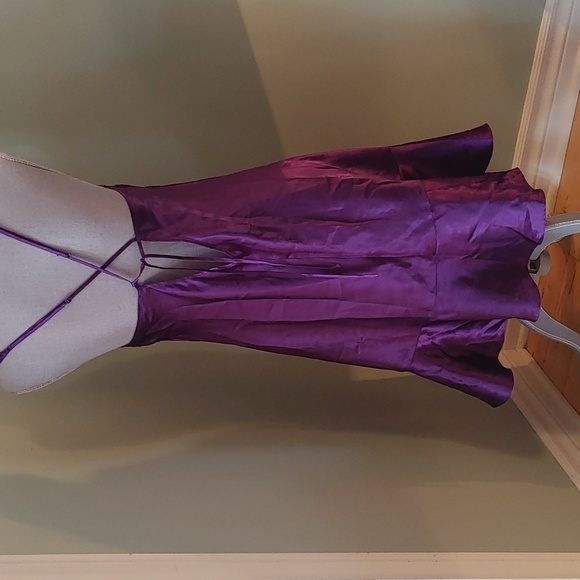 Lace and Satin Slip Dress Purple Size Medium - Picture 2 of 12